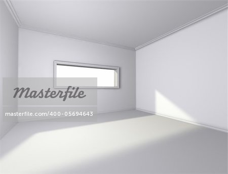 3d architecture of empty interior with window