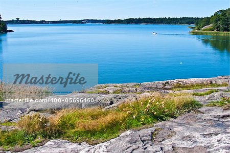 rocky park at the seashore in Helsinki