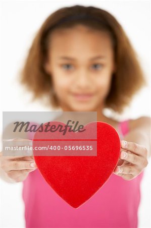 Young Girl Holding Heart