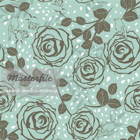 Seamless vector floral pattern. For easy making seamless pattern just drag all group into swatches bar, and use it for filling any contours.