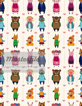 cartoon animal seamless pattern