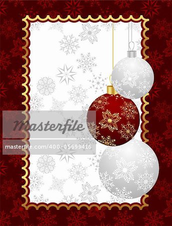 Illustration Christmas background with set balls - vector