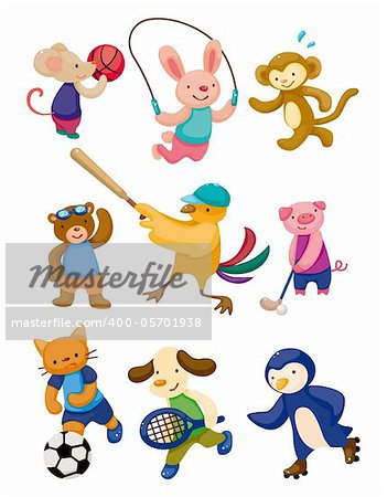 cartoon animal sport player