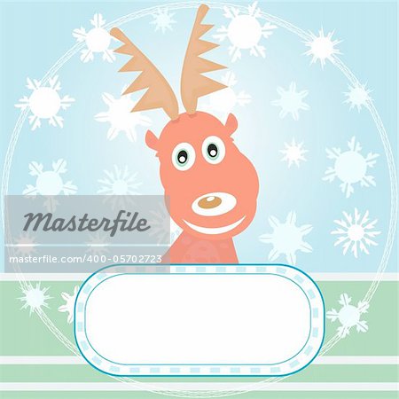 A Xmas greetings card with Rudolph the Reindeer vector