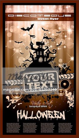 Suggestive Hallowen Party Flyer for Entertainment Night Event with a lot of space for your text.