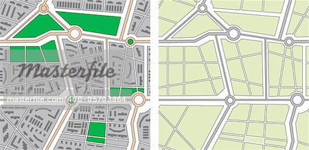 Collection of seamless vector patterns - city map