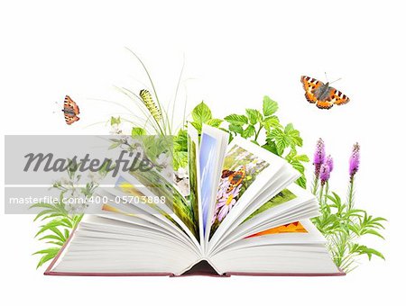 Book of nature. Isolated over white