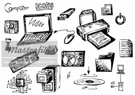 computers icons isolated on the white background