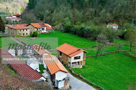 Small Catholic Cemetery in the Spanish Village on the Slopes of the Pyrenees