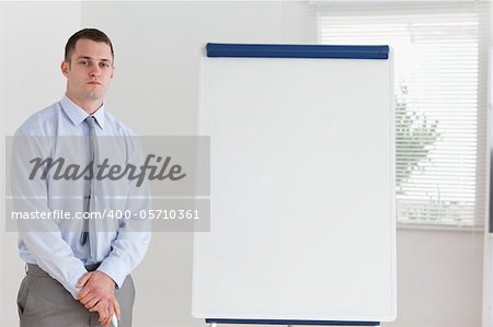 Confident businessman ready for his presentation