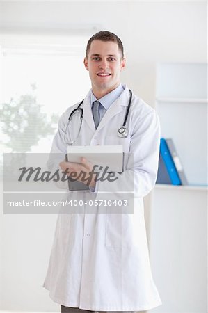 Smiling doctor having good news