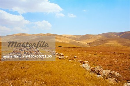 Big Stones In Sand Hills of Samaria, Israel