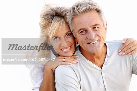 Close-up portrait of a happy romantic couple.