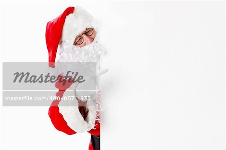 Santa Claus with billboards isolated