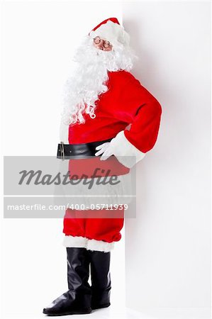 Santa Claus with billboards isolated