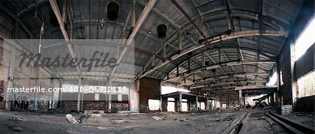 Abandoned plant horrible, dirty and big interior