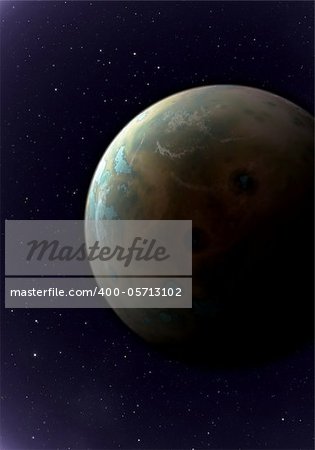 An image of a nice planet with stars