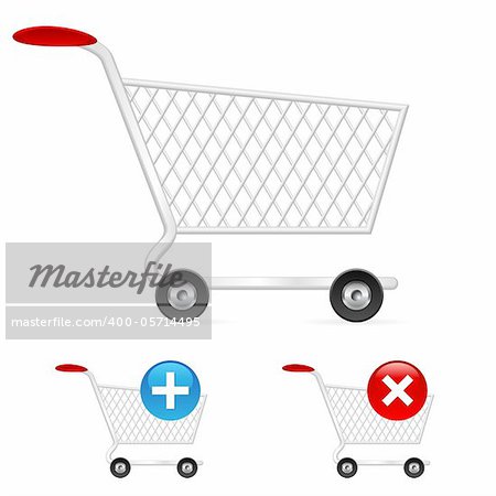 Empty shopping cart. Illustration on white background
