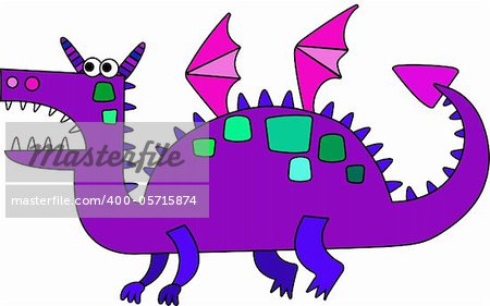 Cartoon colored dragon symbol of new year