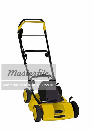 Illustration of a  lawn mower     on a white background.