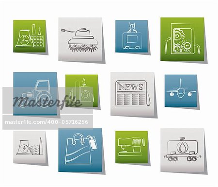 Business and industry icons - vector icon set