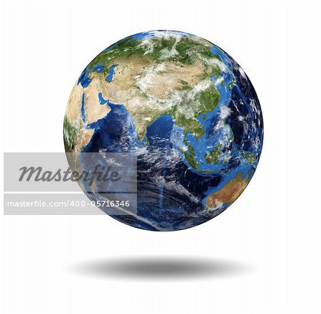 Isolated planet globe against a white background