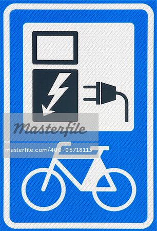 Dutch traffic sign of a battery charger for an electric bike