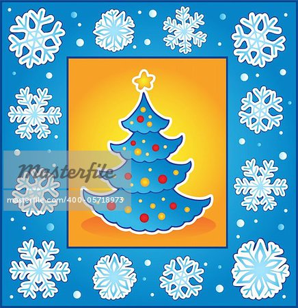 Christmas theme greeting card 5 - vector illustration.