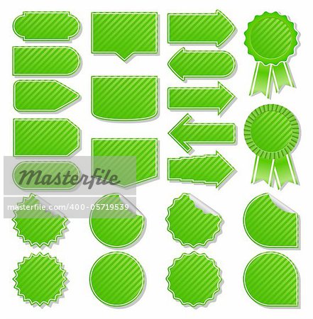 Vector Green Striped Price Tags