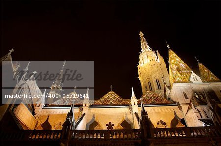 view of Matthias church in Budapest, Hungary