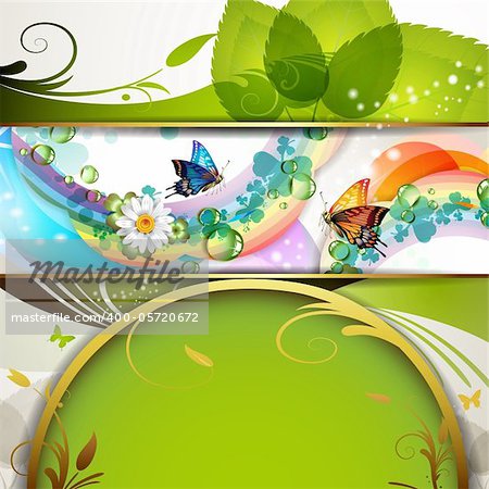 Colorful background with butterflies