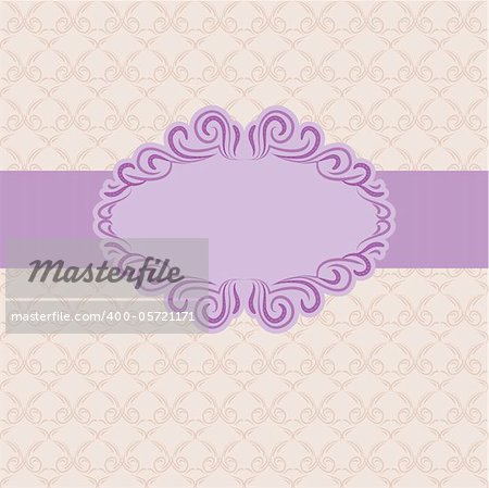 Template frame design for greeting card . Background - seamless pattern.