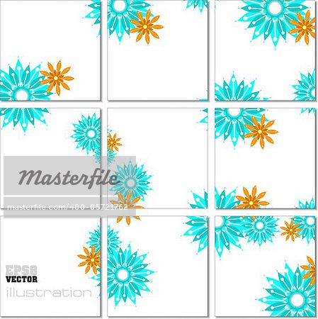 Vector Illustration geometrical mosaic pattern in blue tones
