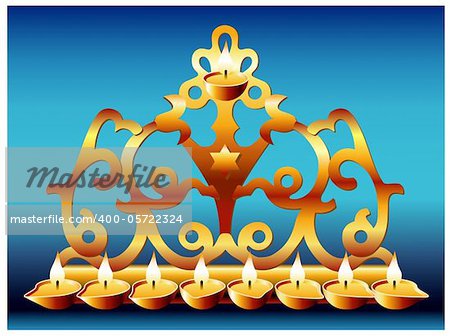 18th Century Greek Menorah Replica   A stunning Brass Chanukah Menorah    which is a replica of an 18th century    Menorah made in Greece.    In the center of this Menorah are the words in Hebrew    "For a Commandment is a candle, and the Torah is light".