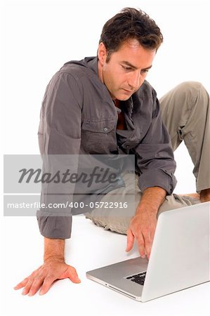 man using laptop