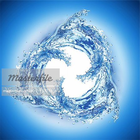 Illustration of Cool water wave swirl on blue background