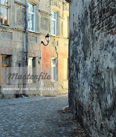 Vilnius old town street.  Sunlight effect