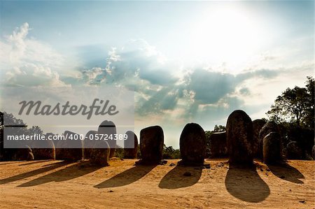 Cromlech of Almendres near Evora, Alentejo, Portugal