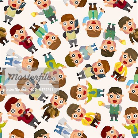 seamless cartoon office worker pattern