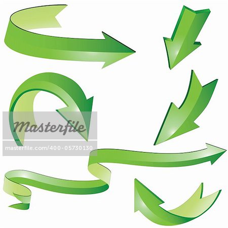 Arrow sign 3D set vector illustration. Element for design.