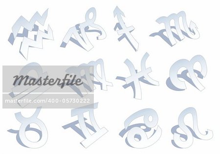 set of zodiac signs, vector illustration
