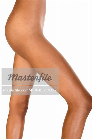Midsection ¬C leg, hip, thigh, knee, buttocks low abdomen area of very slim ethnic female