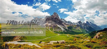 Italian Dolomiti - nice panoramic view of high mountains