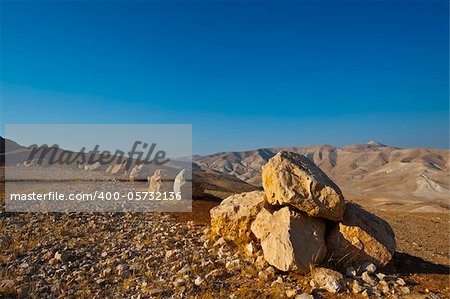 Big Stones in Sand Hills of Samaria, Israel