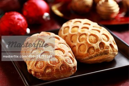 Delicious Christmas bread filled with ham