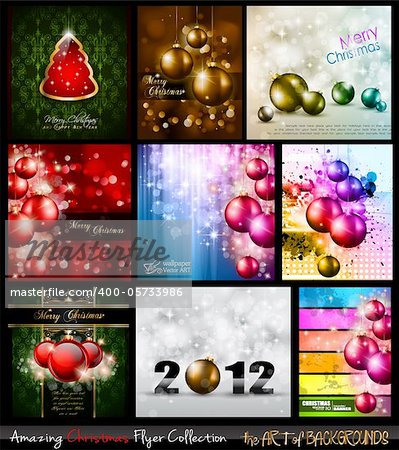 Amazing Collection of Christmas Flyers: 9 stunning background for Seasonal Greetings .