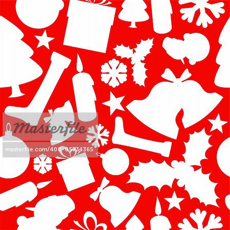 Seamless vector christmas pattern from various shapes