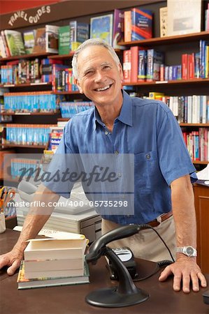 Male bookshop proprietor