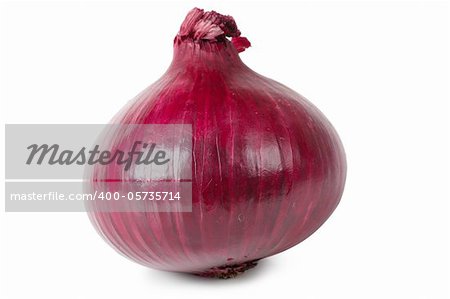 Fresh red onion on white background