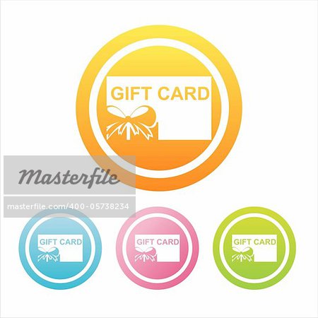 set of 4 colorful gift cards signs